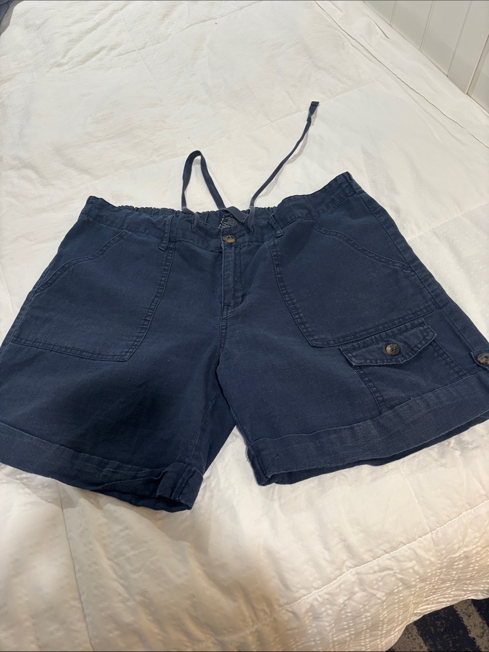 Faded Glory Navy Drawstring Cargo Shorts